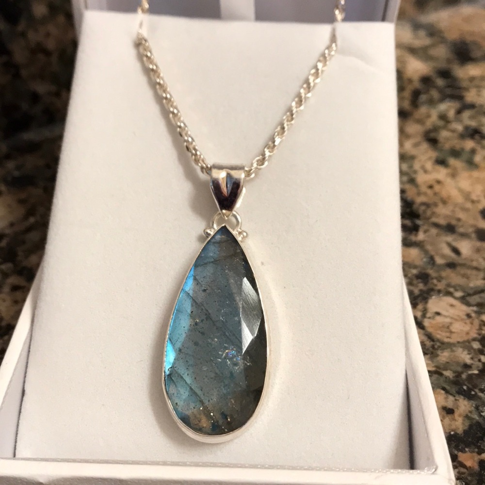 STERLING SILVER FACETED GENUINE LABADORITE 345.00 NWT - Picture 2 of 8